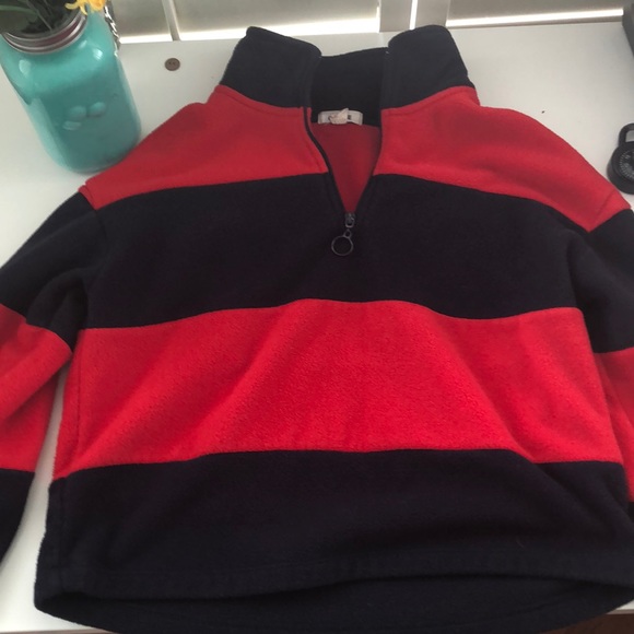 Red and Blue Cropped Sweater - Picture 1 of 2